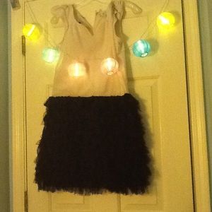 Black & cream feather dress